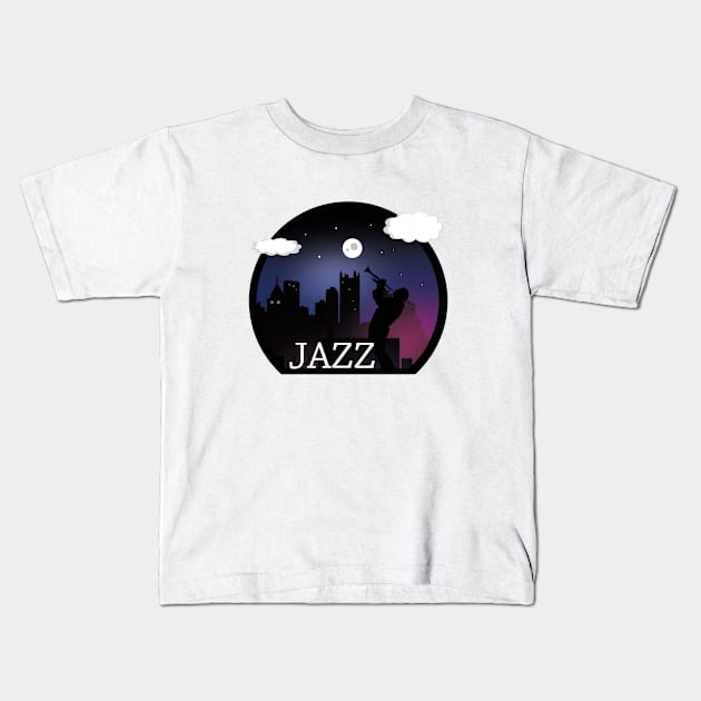 Trumpet Player Kids T-Shirt by PoetandChef